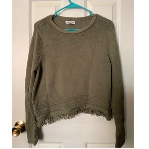 Artisan NY Green Woven Cropped Sweater